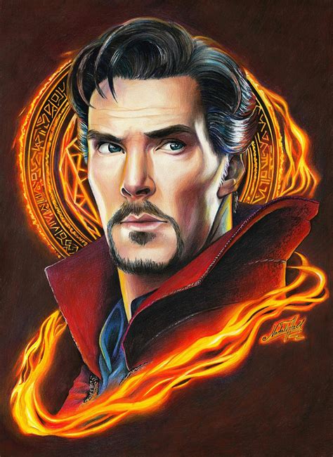 Dr. Strange / A3, colored pencils, TOUCH TWIN markers (by Natali Hall ...