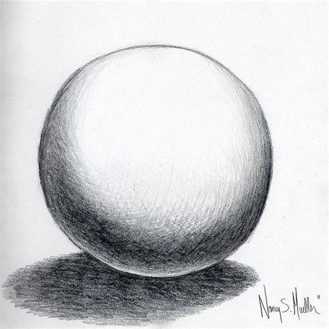 Ball with Shadow Drawing by Nancy Mueller - Pixels