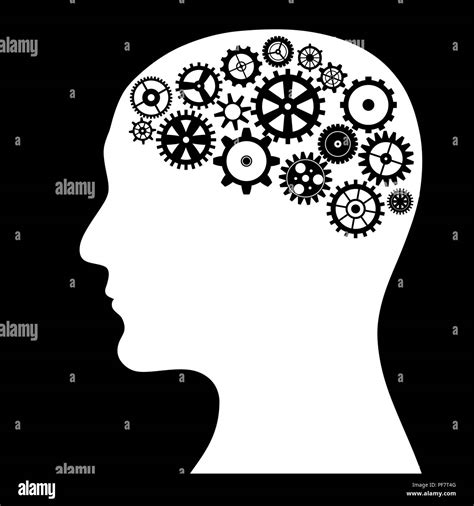 Man head gears human head Black and White Stock Photos & Images - Alamy