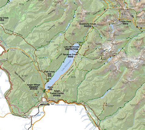 Glacier National Park Interactive Map - Lake McDonald Area