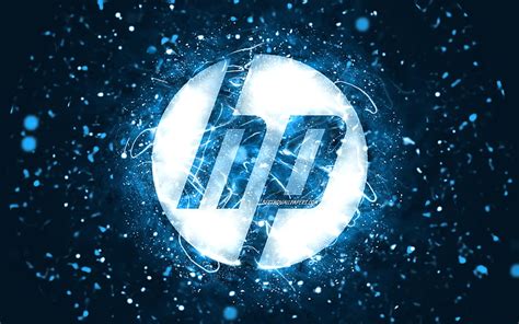 HP brown logo brown neon lights, creative, Hewlett-Packard logo, brown ...