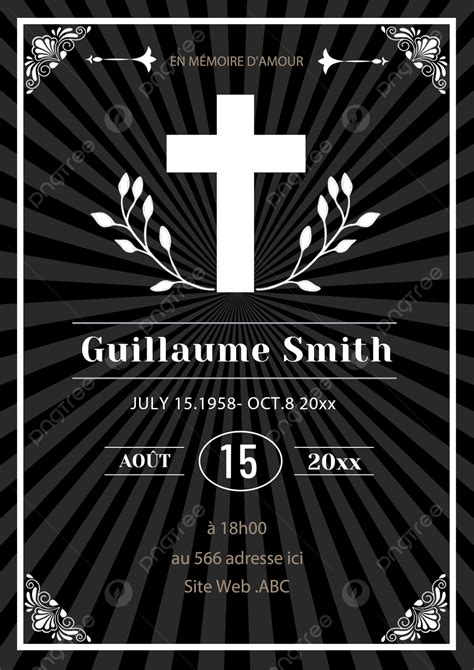 Funeral Card Invitation Poster Radiant Background Template Download on ...