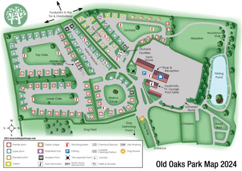 Holiday Park Map | Old Oaks Touring & Campsite In Somerset