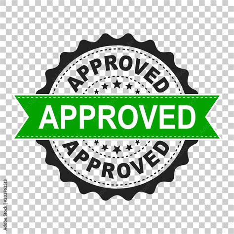 Approved seal stamp vector icon. Approve accepted badge flat vector ...