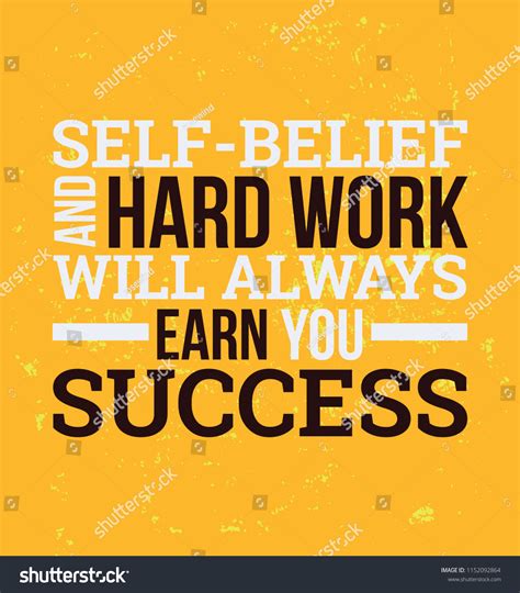 Self-belief Hard Work Vector Background Motivational Stock Vector ...