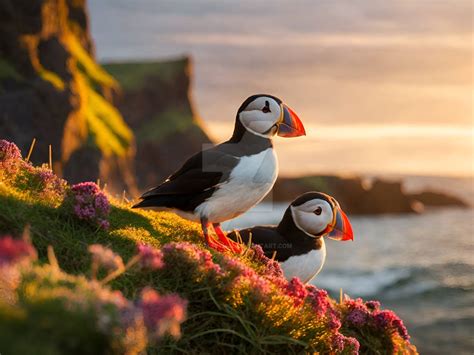 Puffins on the cliffs of Iceland by VisualsbyMAL on DeviantArt