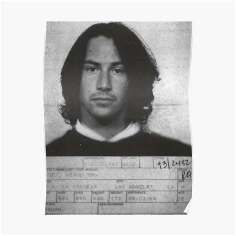 "Keanu Reeves Mugshot - 1993" Poster for Sale by impostormerch | Redbubble