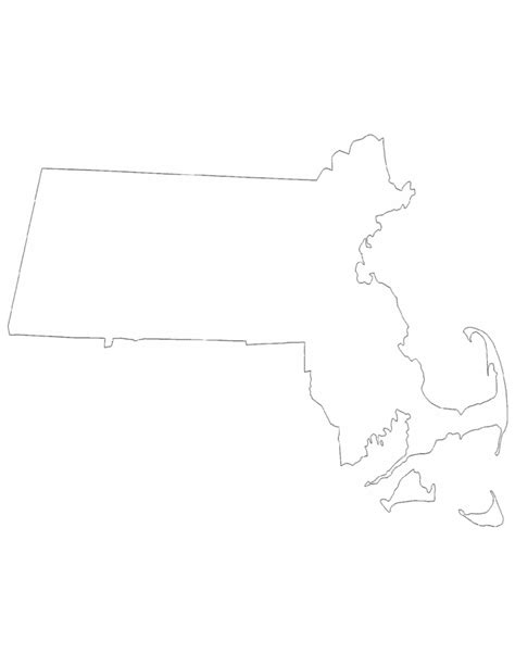 Massachusetts State Outline Map Free Download