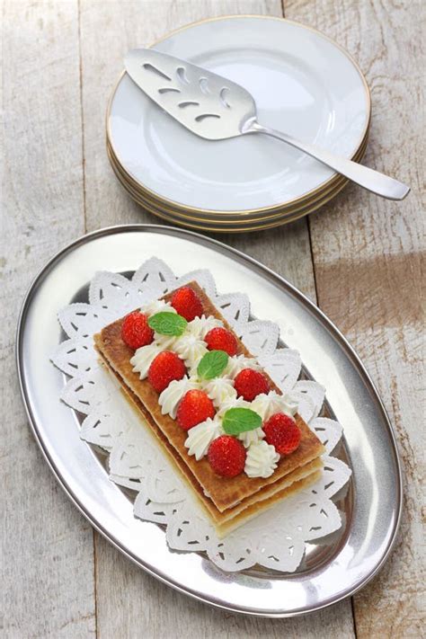 Strawberry Mille Feuille, French Pastry Stock Image - Image of dish ...