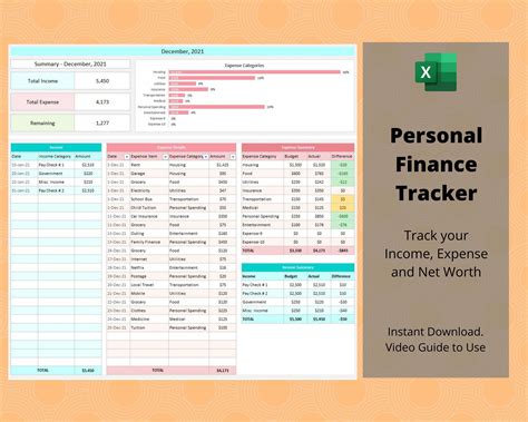 Personal Finance Tracker - Excel Template