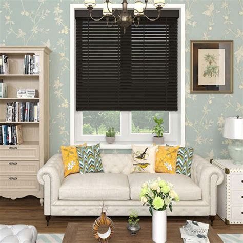 Black Wood Wooden Blinds - Chennai Blinds