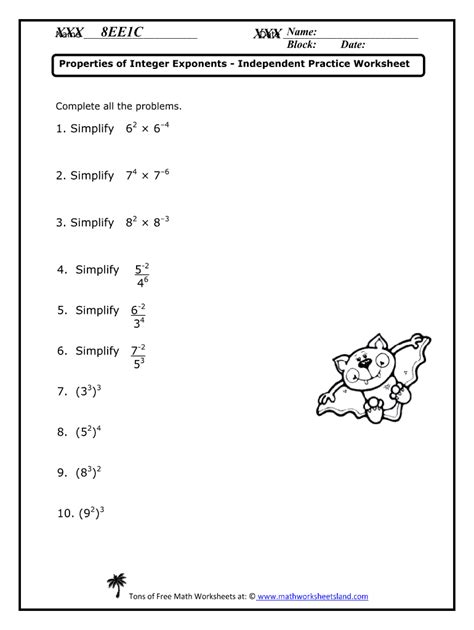 Properties of exponents worksheet: Fill out & sign online | DocHub