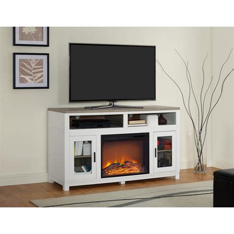 Ameriwood Carver White Electric Fireplace 60 in. TV Stand-1774296COM ...