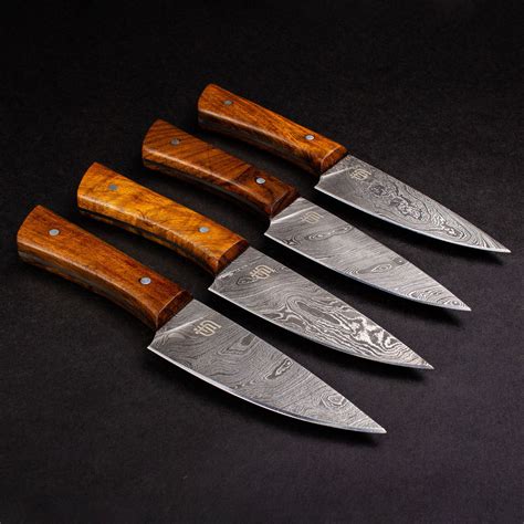 Cattleman Damascus Steel Steak Knives - Set of 4 – Forseti Steel