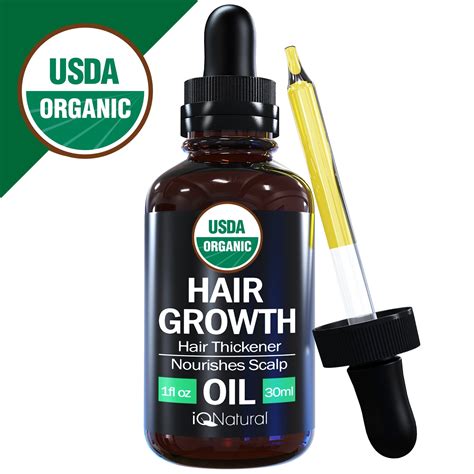 Organic Hair Growth Oil - Certified Organic. Promote Hair Thickness and ...