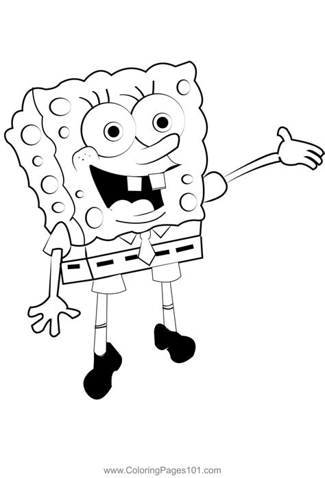 Spongebob Laughing Coloring Page for Kids - Free SpongeBob SquarePants ...