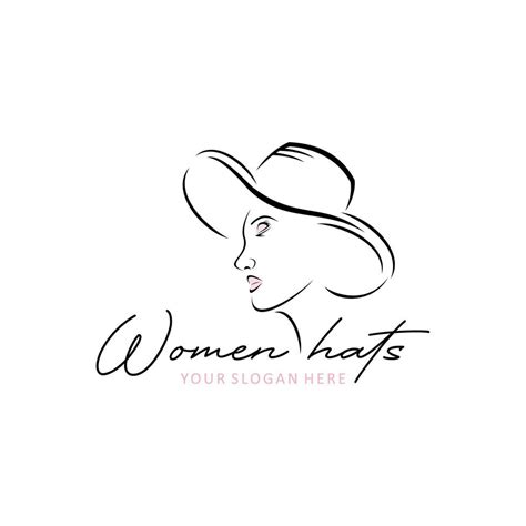 Woman with hats design logo - vector illustration, Woman with hats ...