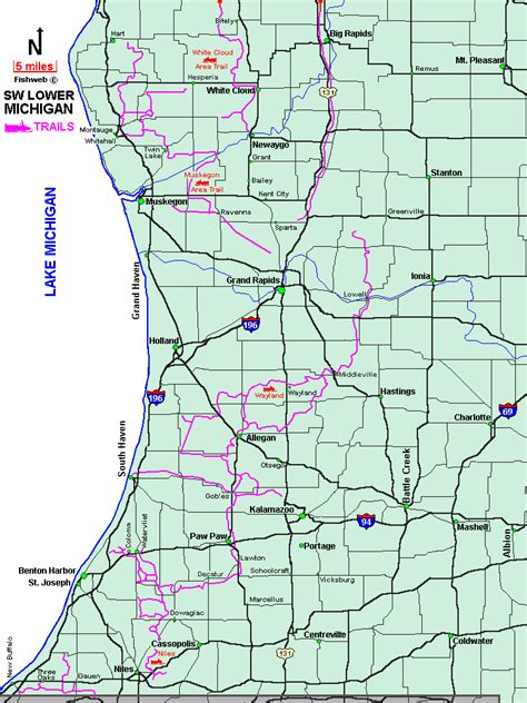 Michigan Snowmobiling SOUTHWEST LOWER PENINSULA Snowmobile Trail Maps ...