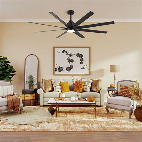 CJOY Ceiling Fan with Lights Remote Control , 72 Inch Black Modern ...