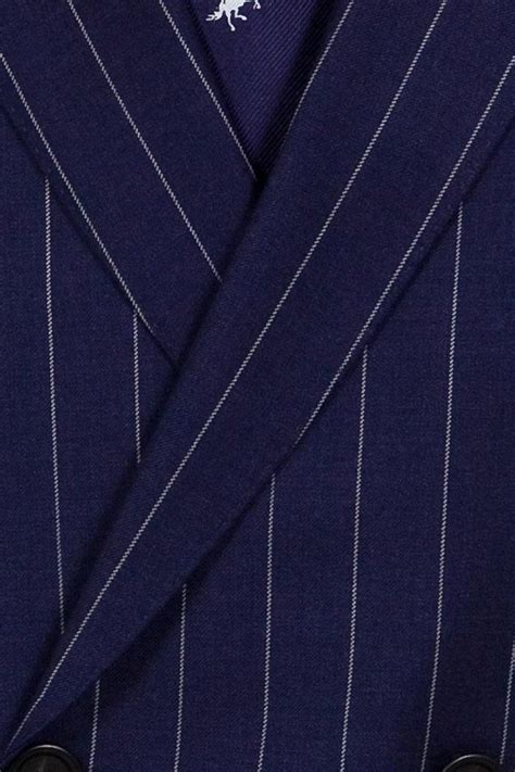 Blue Pinstripe - Super 130s 100% Wool | Suit fabric, Pinstripe, Custom suit