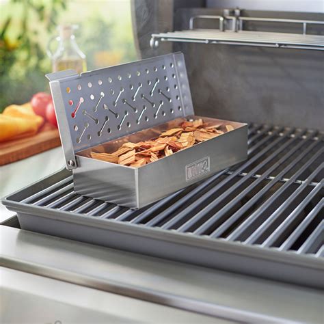 Weber Universal Smoker Box: Stainless Steel For Wood Chips (Gas BBQs)