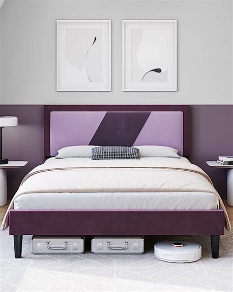 Amazon.com: Homhougo Queen Bed Frame, Tufted Platform Bed Frame with ...