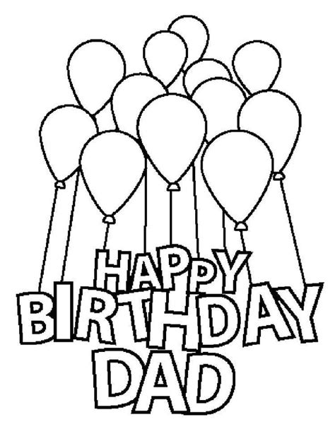 Happy Birthday Daddy Coloring Pages