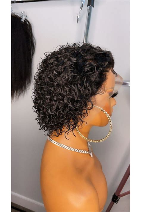 Glueless Pixie Cut Curly Lace Frontal Wig - Jozelhair