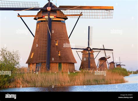 Traditional Dutch windmills, Kinderdijk, UNESCO World Heritage Site ...