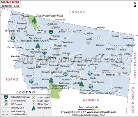 Montana National Parks Map | Montana national parks, National parks map ...