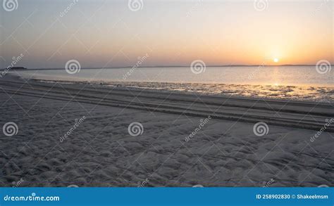 Qatar Adventurous Place Khor Al Udeid ,sea Line Beach Stock Photo ...