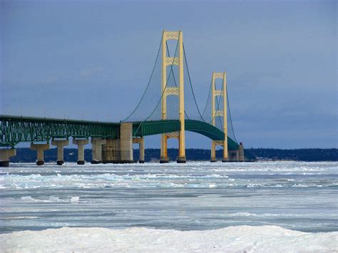 Mackinac Bridge in winter. Photo: wildernesstravel | Pictures of ...