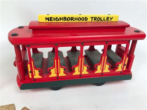 Vintage 1991 Mister Rogers' Neighborhood Trolley Wooden Train New In ...