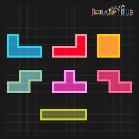 Retro Tetris Blocks Clip Art Set – Daily Art Hub // Graphics, Alphabets ...