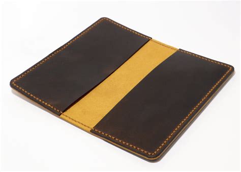 Leather checkbook cover, Custom handmade leather checkbook holder CC011