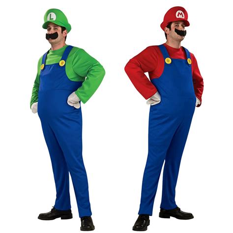 Adult Super Mario Bros. Mario Luigi Std Deluxe Costume | eBay