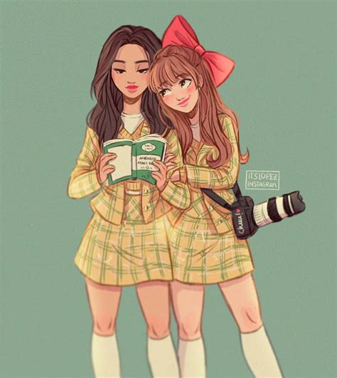 Yves & Chuu - fanart Cartoon Girl Drawing, Girls Cartoon Art, Cartoon ...