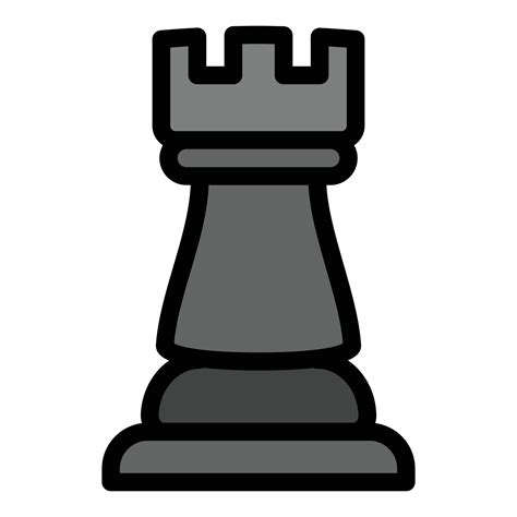 Chess rook piece icon, outline style 14255713 Vector Art at Vecteezy