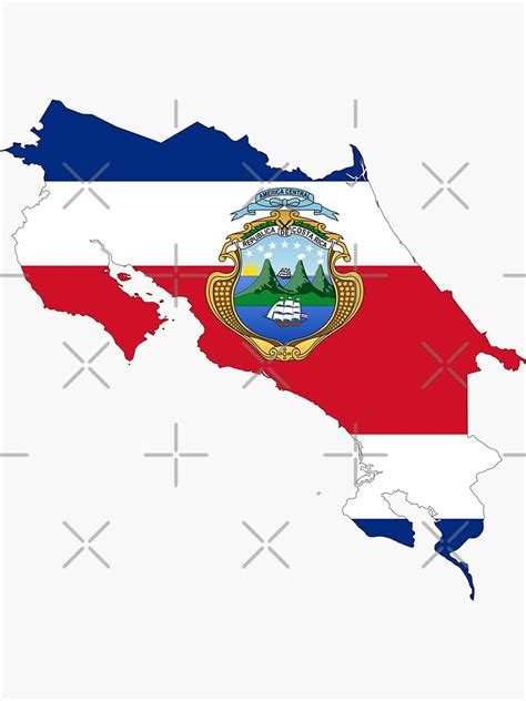 "COSTA RICAN FLAG, MAP OF COSTA RICA" Sticker by CasaLatina | Redbubble