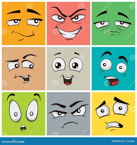 Cartoon Facial Expressions Clipart