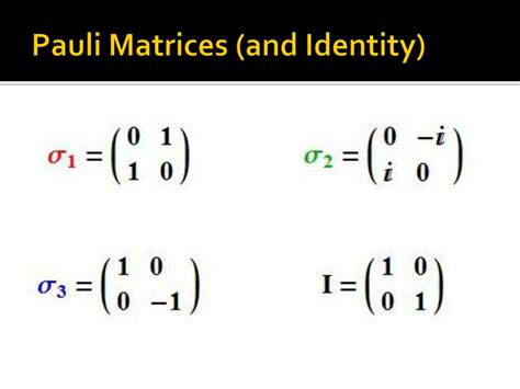 PPT - Electron Spin Statistics and Pauli Matrices PowerPoint ...