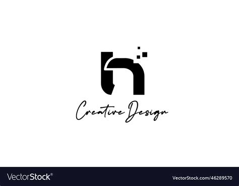 Black white h alphabet letter logo icon design Vector Image