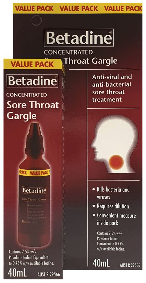 Betadine Sore Throat Gargle Concentrated 40mL - IGA Superpharm Zillmere