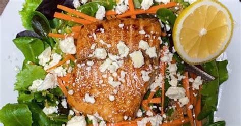 Teriyaki Salmon with Feta & Ginger Salad Recipe by Fresh-Feast - Cookpad