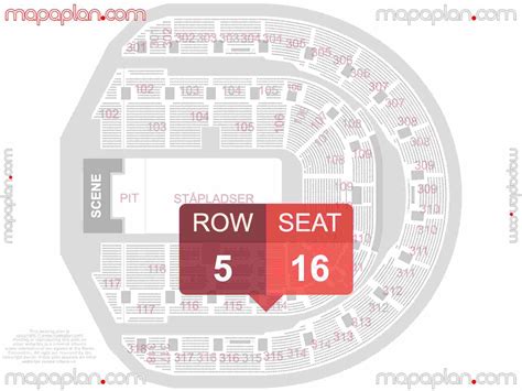 Copenhagen Royal Arena detailed interactive seating plan with seat ...