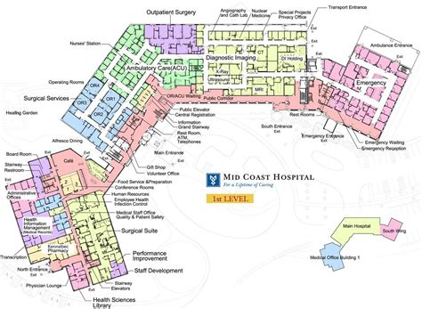 Mid Coast Hospital | Find Us | Floor Plans - Level 1 | Hospital floor ...