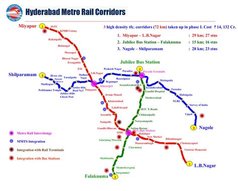 Hyderabad Metro Rail Stations - Route Map of Metro Rails