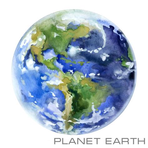 Stunning Watercolor Illustration of Planet Earth