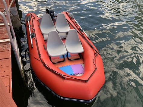 13' Inflatable Motor Boat with High Pressure Air floor. Low Price On Sale.