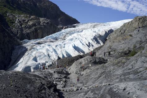 People Visiting Exit Glacier Seward Alaska Editorial Photo - Image of ...